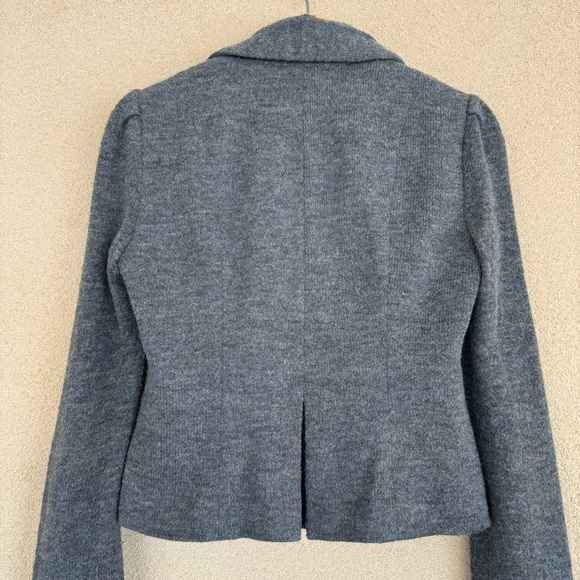 NANETTE LEPORE 🇺🇸 Three Button Wool blend Blazer in Gray Sz M - Picture 5 of 7